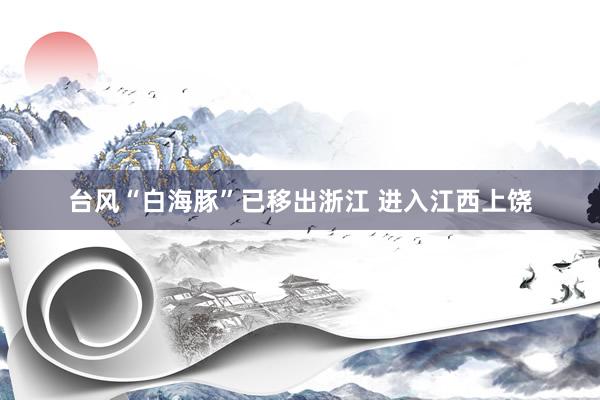 台风“白海豚”已移出浙江 进入江西上饶