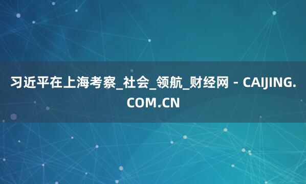 习近平在上海考察_社会_领航_财经网 - CAIJING.COM.CN