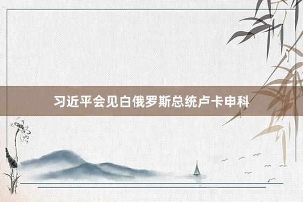 习近平会见白俄罗斯总统卢卡申科