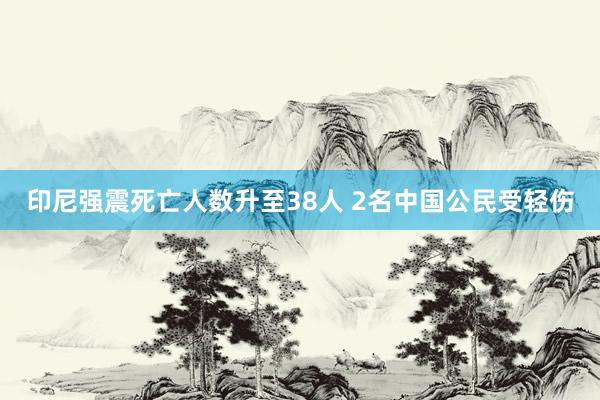 印尼强震死亡人数升至38人 2名中国公民受轻伤