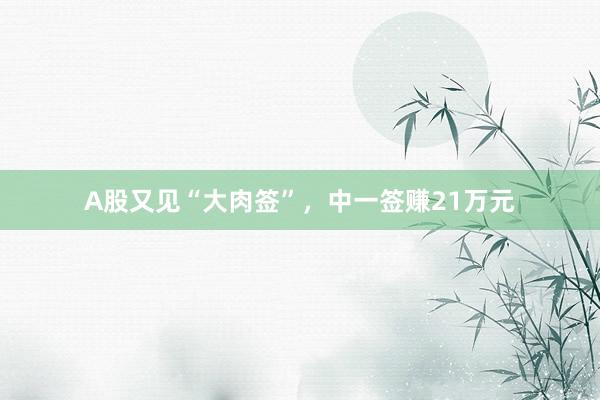 A股又见“大肉签”，中一签赚21万元