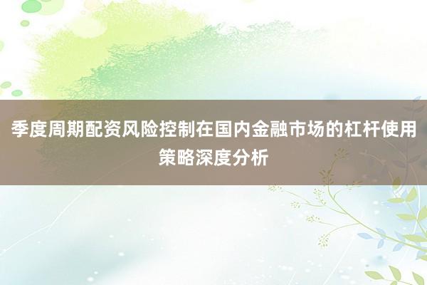 季度周期配资风险控制在国内金融市场的杠杆使用策略深度分析