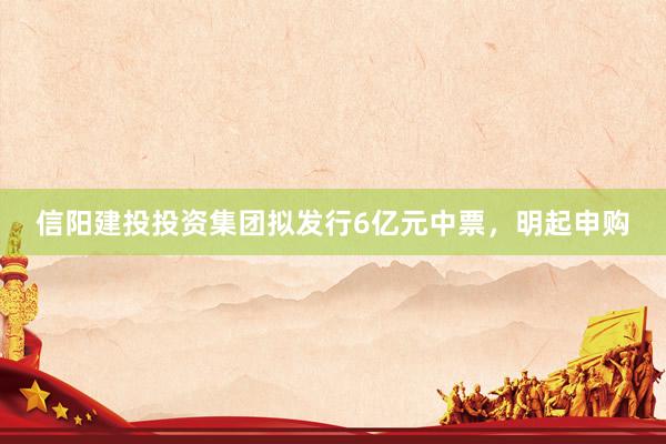 信阳建投投资集团拟发行6亿元中票，明起申购