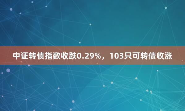 中证转债指数收跌0.29%，103只可转债收涨