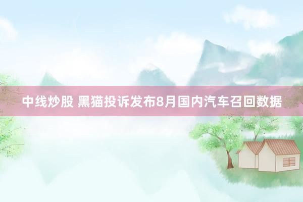 中线炒股 黑猫投诉发布8月国内汽车召回数据