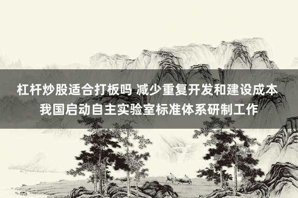杠杆炒股适合打板吗 减少重复开发和建设成本 我国启动自主实验室标准体系研制工作